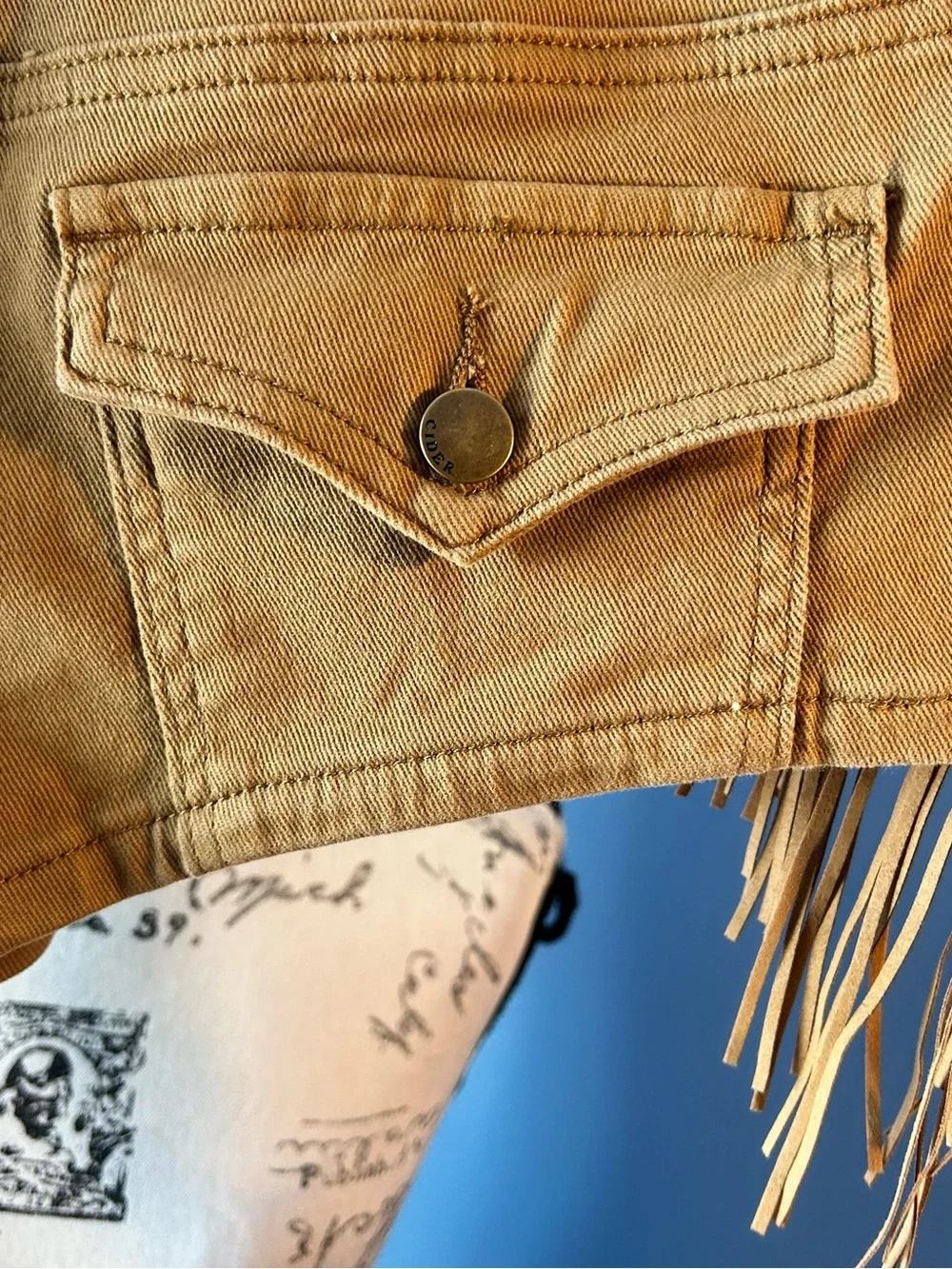 Cider micro Fringe Denim Shorts
